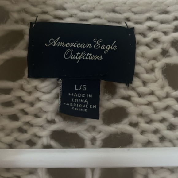 American Eagle Outfitters Women's Open Front Cardigan Wool Off-White, Large Size - Picture 3 of 3